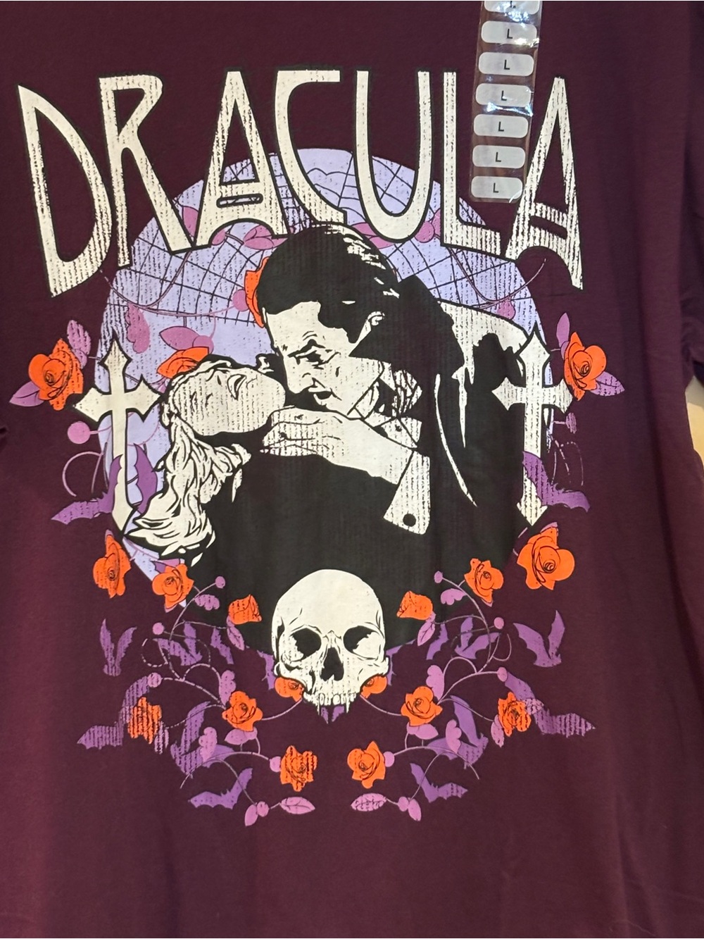 Universal Monsters Tee — Deep Plum with White Print - Picture 3 of 7